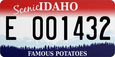ID license plate E001432