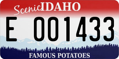 ID license plate E001433