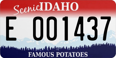 ID license plate E001437