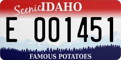 ID license plate E001451