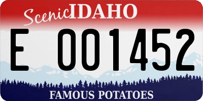 ID license plate E001452