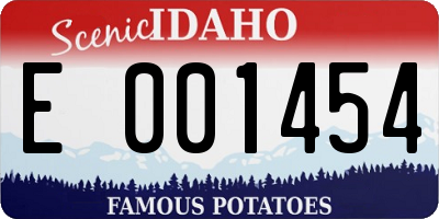 ID license plate E001454