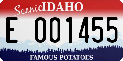 ID license plate E001455