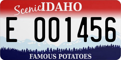 ID license plate E001456