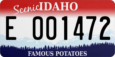 ID license plate E001472