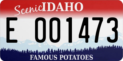 ID license plate E001473