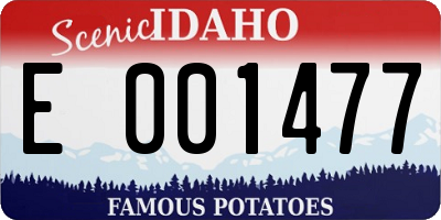 ID license plate E001477