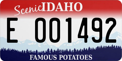 ID license plate E001492
