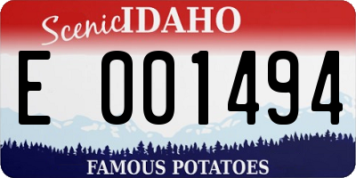 ID license plate E001494