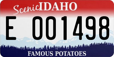 ID license plate E001498