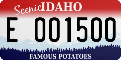 ID license plate E001500