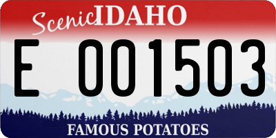ID license plate E001503
