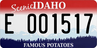 ID license plate E001517