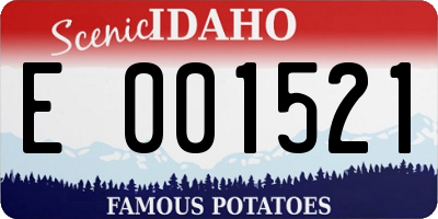 ID license plate E001521