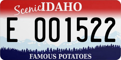 ID license plate E001522