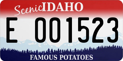 ID license plate E001523