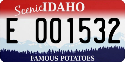 ID license plate E001532