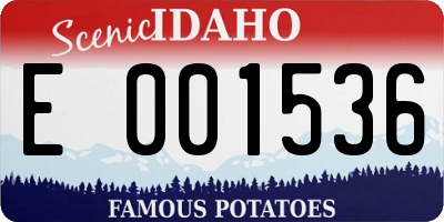 ID license plate E001536