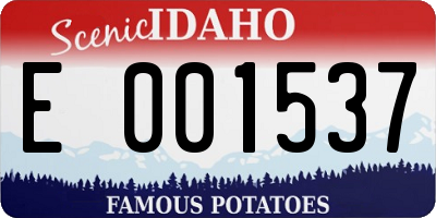 ID license plate E001537