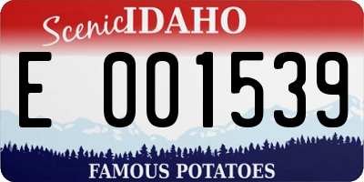 ID license plate E001539