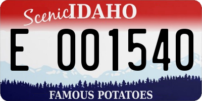 ID license plate E001540