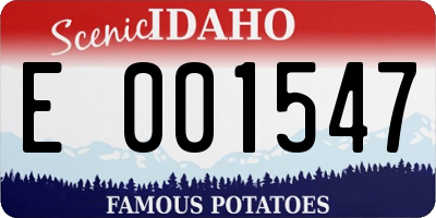 ID license plate E001547