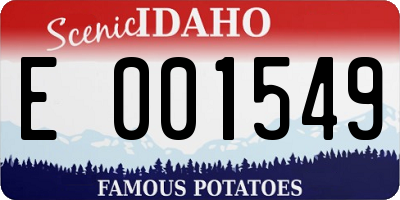 ID license plate E001549