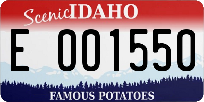 ID license plate E001550