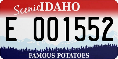 ID license plate E001552