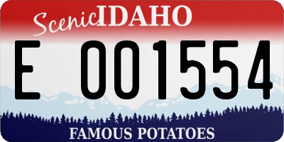 ID license plate E001554