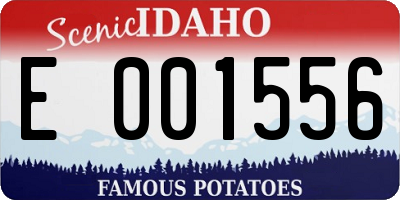 ID license plate E001556