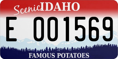 ID license plate E001569