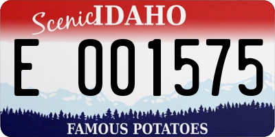 ID license plate E001575