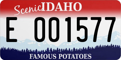 ID license plate E001577