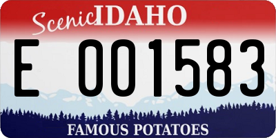 ID license plate E001583