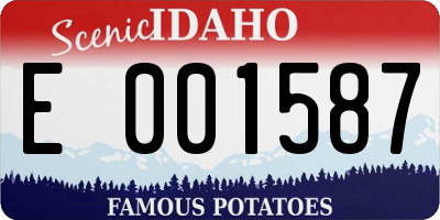 ID license plate E001587
