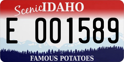 ID license plate E001589