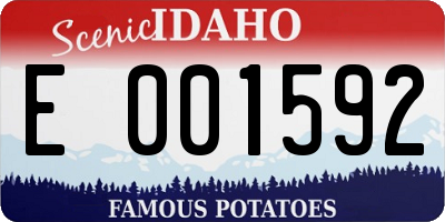 ID license plate E001592