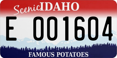 ID license plate E001604