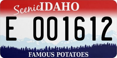 ID license plate E001612