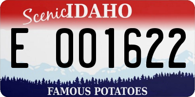 ID license plate E001622