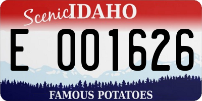 ID license plate E001626