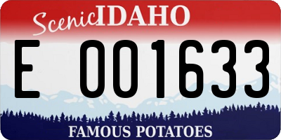 ID license plate E001633