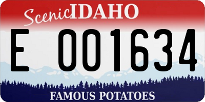 ID license plate E001634