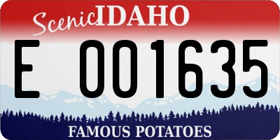 ID license plate E001635