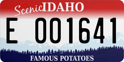 ID license plate E001641