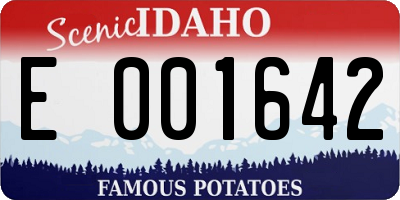 ID license plate E001642