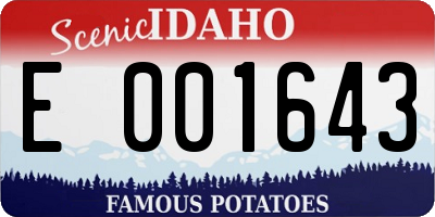 ID license plate E001643