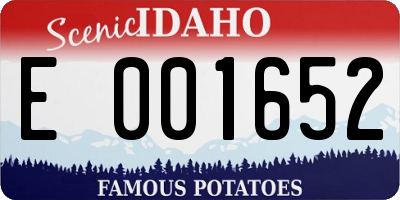 ID license plate E001652