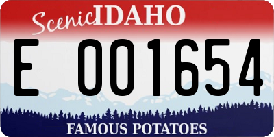 ID license plate E001654